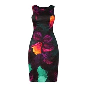 Milly Bianca Twilight Floral Midi Dress Multicolor 4 Romantic Modern Statement